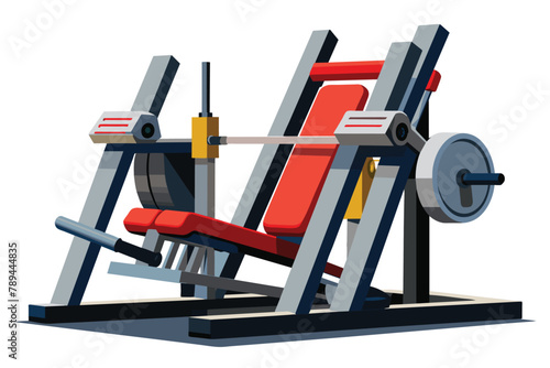 Leg press machine on white