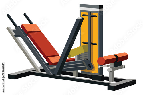 Leg press machine on white