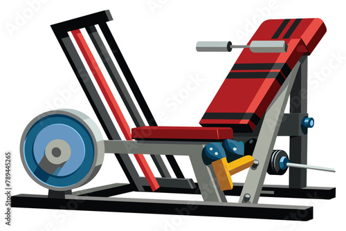 Leg press machine on white