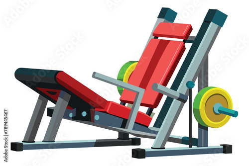 Leg press machine on white