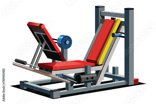 Leg press machine on white