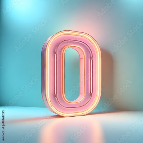 neon vintage retro letter o or number zero
