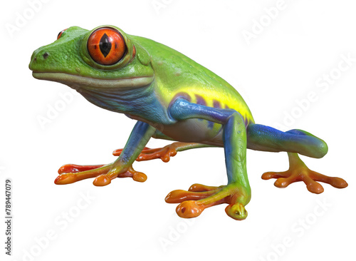 3d illustration of a red eyed tree frog isolated cutout