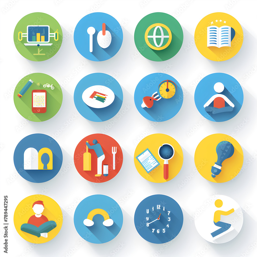 Colourful Daily Activities Pictogram Set