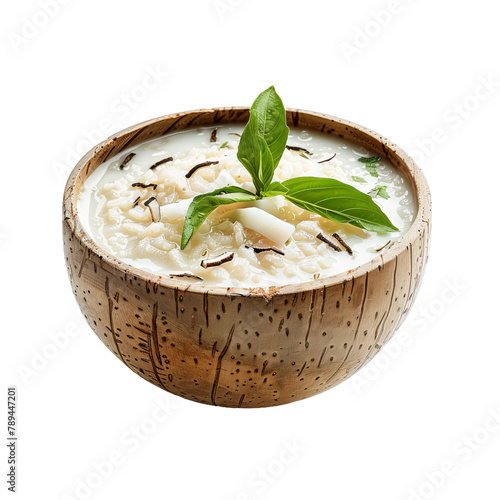 Fresh and Tasty Arroz Malandrinho Rice with Coconut Milk Isolated On Transparent  Background 