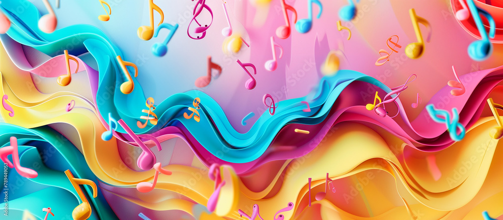 abstract note music colorful 3d background abstract note music colorful 3d background