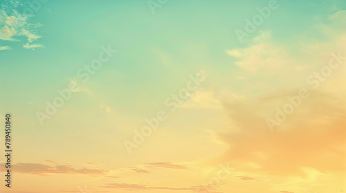 This portrayal showcases from buttery yellow to soft sky blue, designed to mimic the gentle hues of a morning sunrise. in a stunning visual representation. photo
