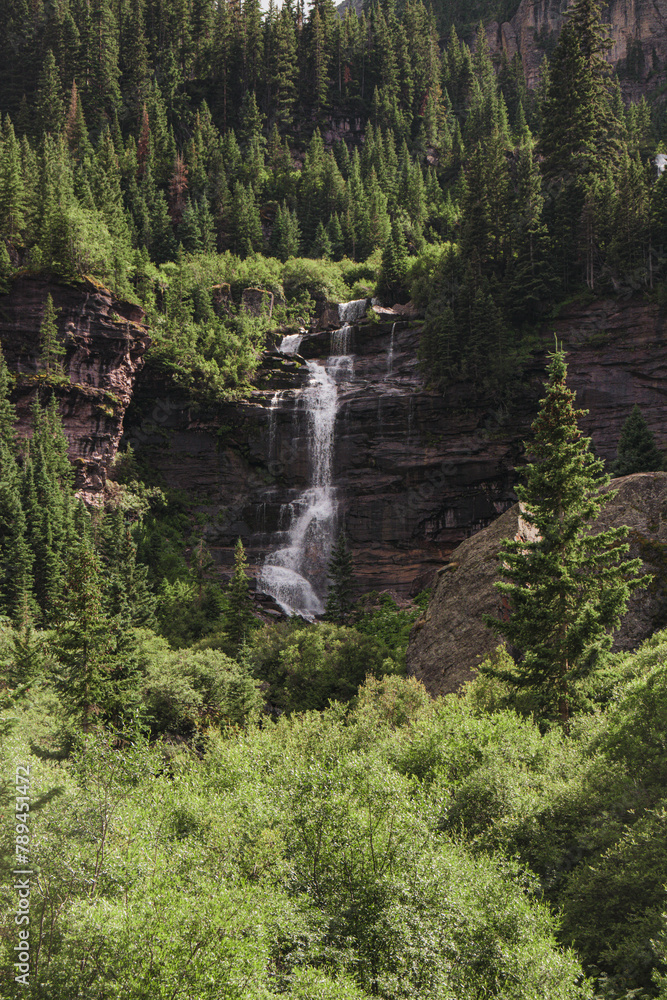 Mountain Waterfall in Colorado Rocky Mountains