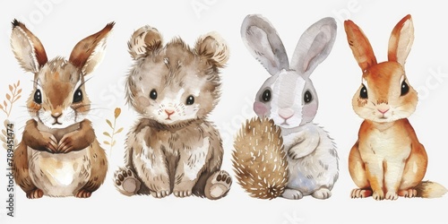 Cute image of three bunnies sitting closely. Suitable for various projects