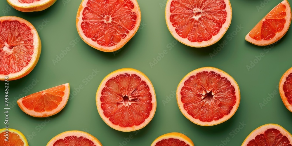 Fresh grapefruits cut in half, perfect for food and nutrition concepts Fresh grapefruits cut in half, perfect for food and nutrition concepts