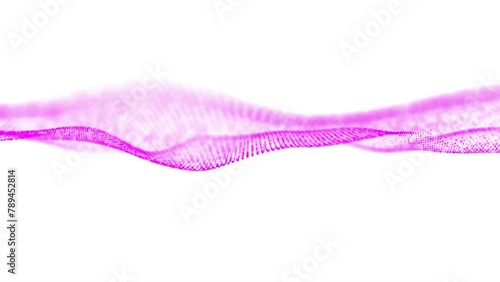 Abstract purple color dot net particles . Futuristic particle flow on a white background. Abstract light purple color dots net particles flowing wave animated pattern halftone gradient curve shape.