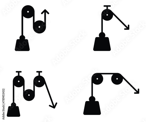 set of pulley icons