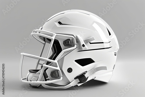 Modern white American football helmet. © Bargais