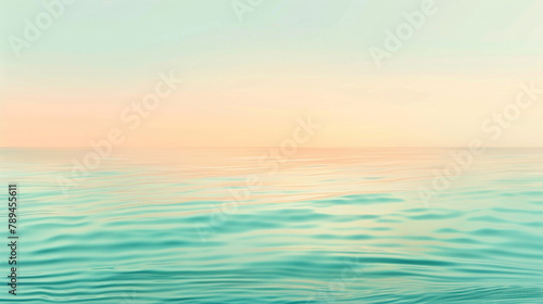 This portrayal showcases transitioning from a tranquil aquamarine to a pale peach  reflecting the gentle colors of a seaside morning. in a stunning visual representation.