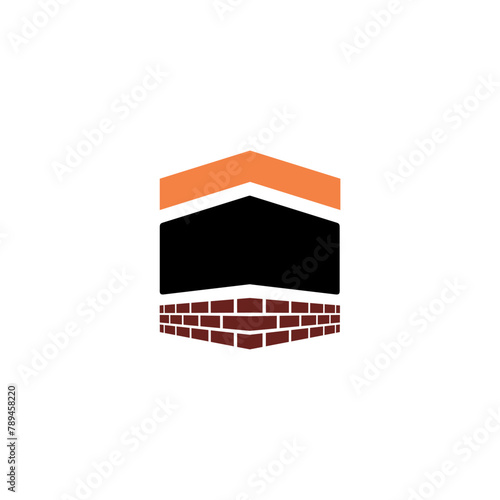 Islamic ka'bah makkah building logo design