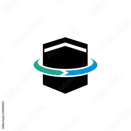 Islamic ka'bah makkah building logo design