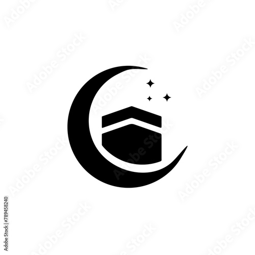 Islamic ka'bah makkah building logo design