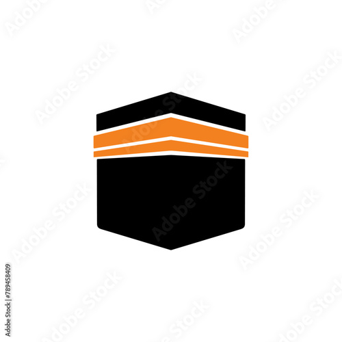 Islamic ka'bah makkah building logo design