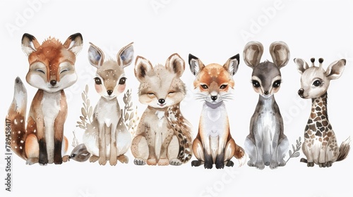 A collection of various animals sitting in unity. Ideal for educational materials or wildlife presentations