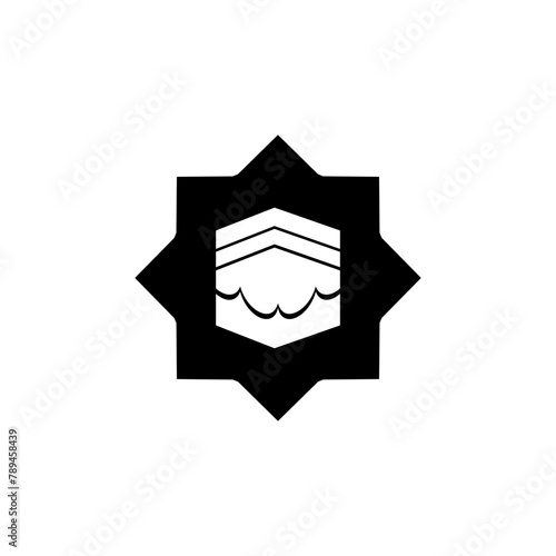 Islamic ka'bah makkah building logo design