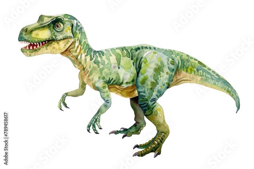 Realistic watercolor illustration of a T-Rex dinosaur. Perfect for educational materials or children s books
