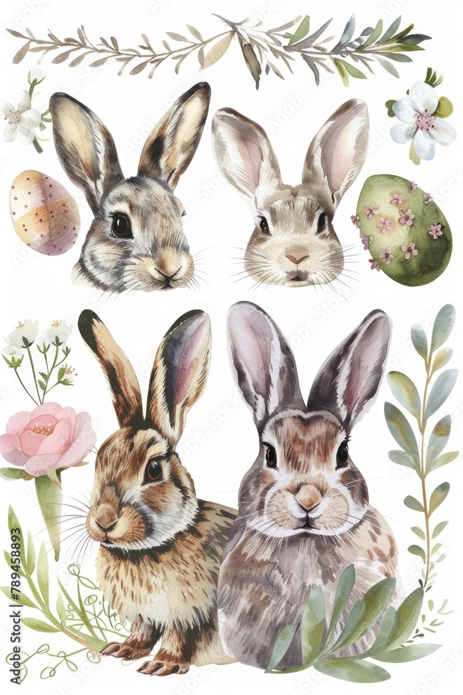 Several rabbits sitting together, suitable for various nature and animal themes