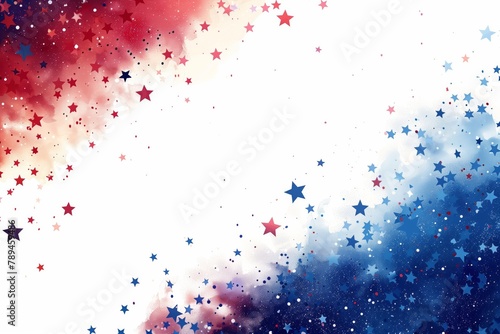 Patriotic display of stars in red, white, and blue transitioning across a gradient background, ideal for Independence Day celebrations.