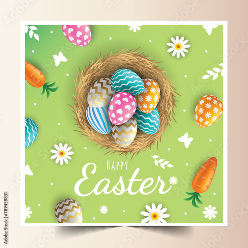 realistic easter background design vector illustration
