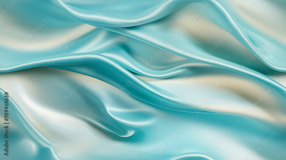 Close-up of rippled silk fabric with smooth and shiny surface Close-up of rippled silk fabric with smooth and shiny surface