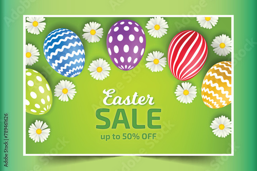 realistic easter sale illustration design vector illustration