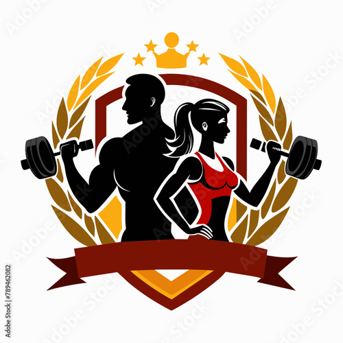 fitness-club-logo-with-training-bodybuilders fitn  photo