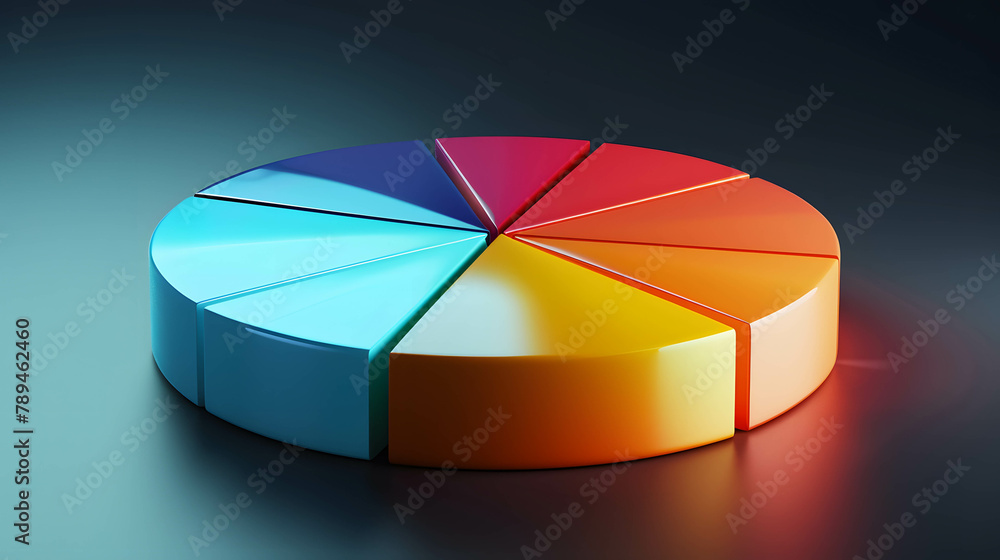 Obraz premium Pie chart to visualize investment diversification, financial planning and investment, allocating money to invest in different types of assets