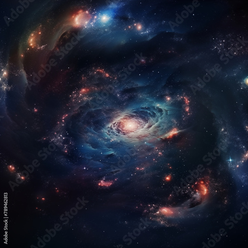 Space background with stars and galaxy