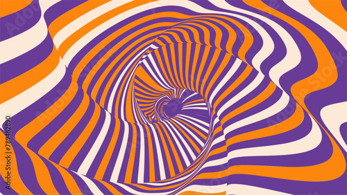 Orange and Purple Swirling Vortex Design