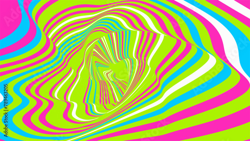 Neon green and pink swirling abstract design
