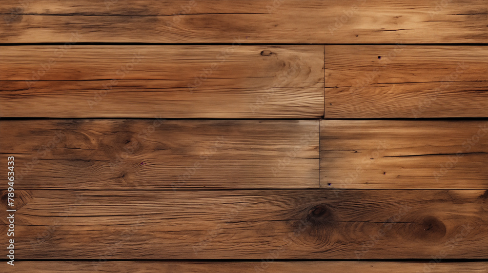 Fototapeta premium Close-up of textured wooden planks with natural patterns