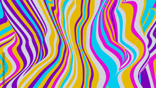 Flowing Abstract Wavy Lines in Bold Colors (ID: 789463633)