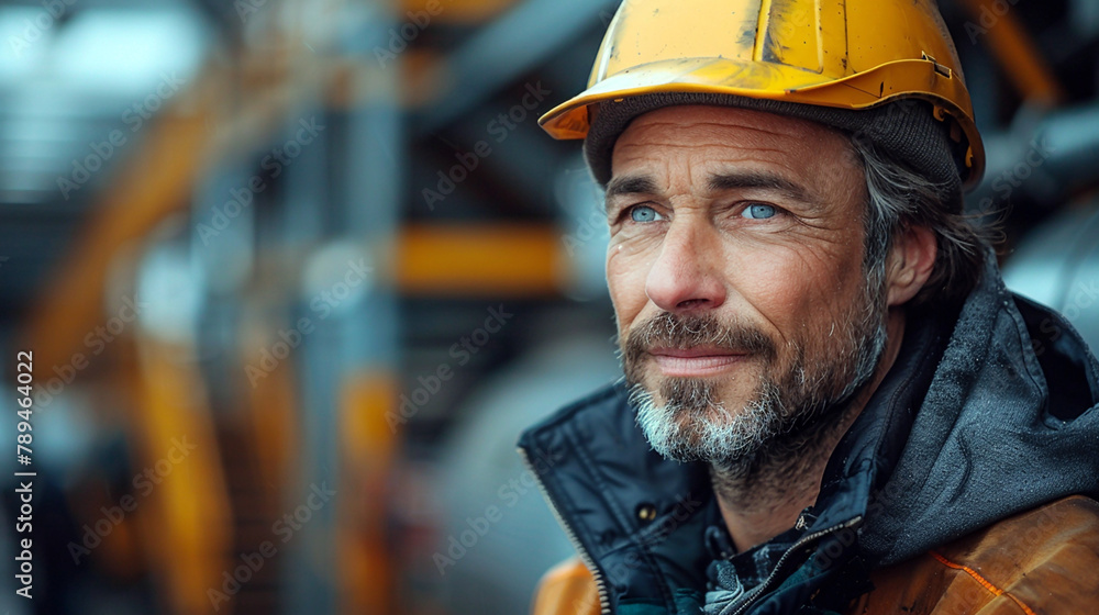 © Sudarshana - A professional site engineer, handsome man wearing yellow color hard hat helmet and looking at the camera with cute smile © Sudarshana - A professional site engineer, handsome man wearing yellow color hard hat helmet and looking at the camera with cute smile