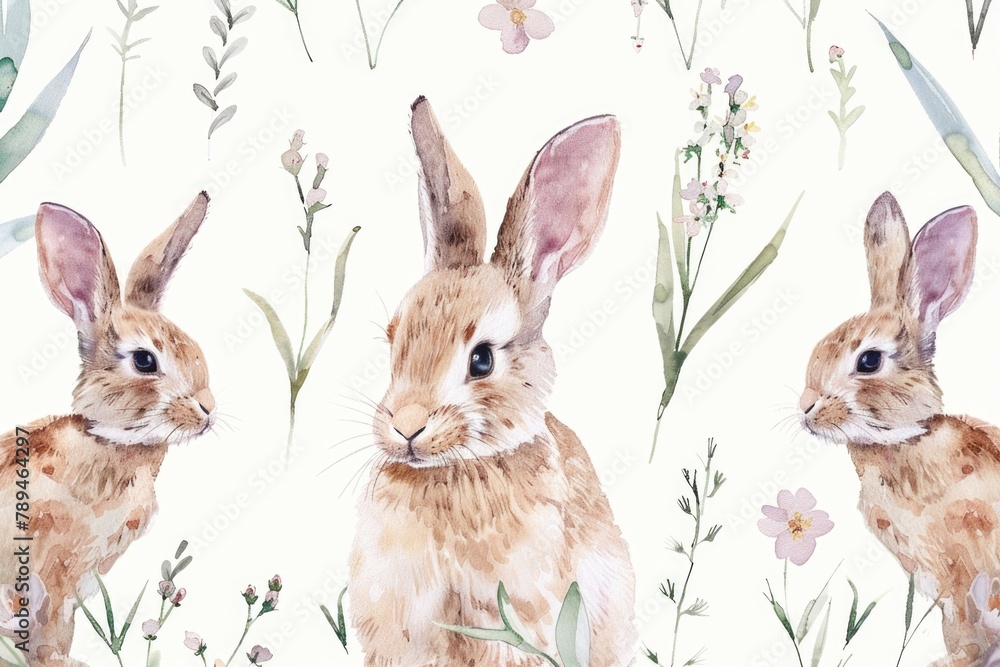A couple of rabbits sitting next to each other. Perfect for animal lovers A couple of rabbits sitting next to each other. Perfect for animal lovers