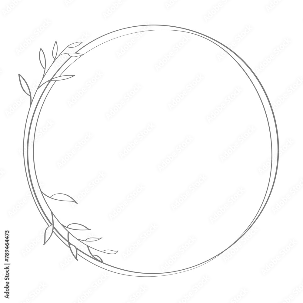 Leafy doodle frame design element Leafy doodle frame design element