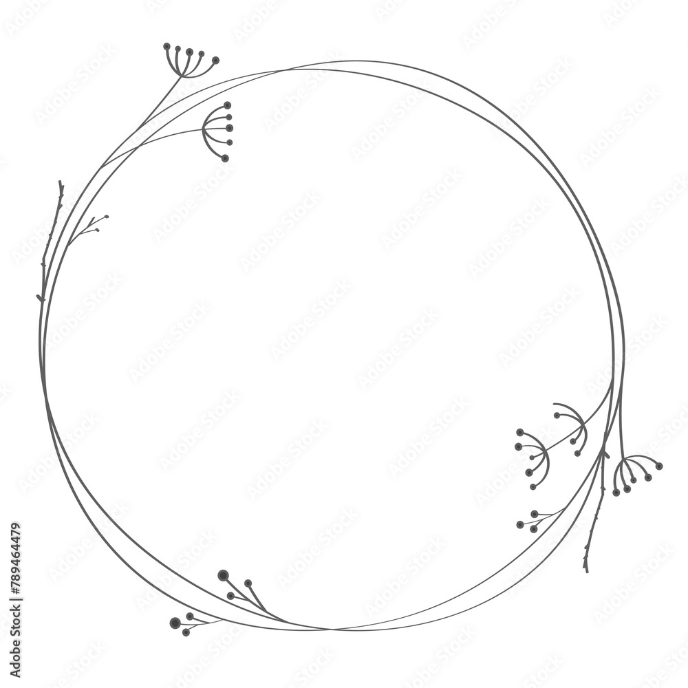 Leafy doodle frame design element Leafy doodle frame design element