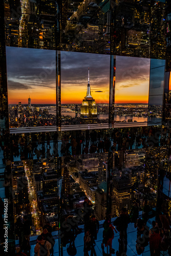 Stunning view from New York skyline sunset. Summit One Vanderbilt.