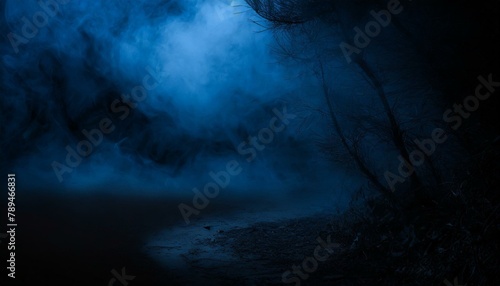 霧の暗い怖い夜道