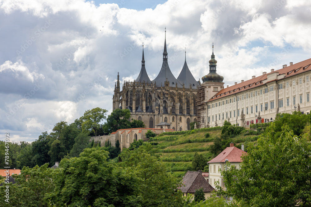 Kutna Hora with view at Saint Barbara's Church, Czech Republic