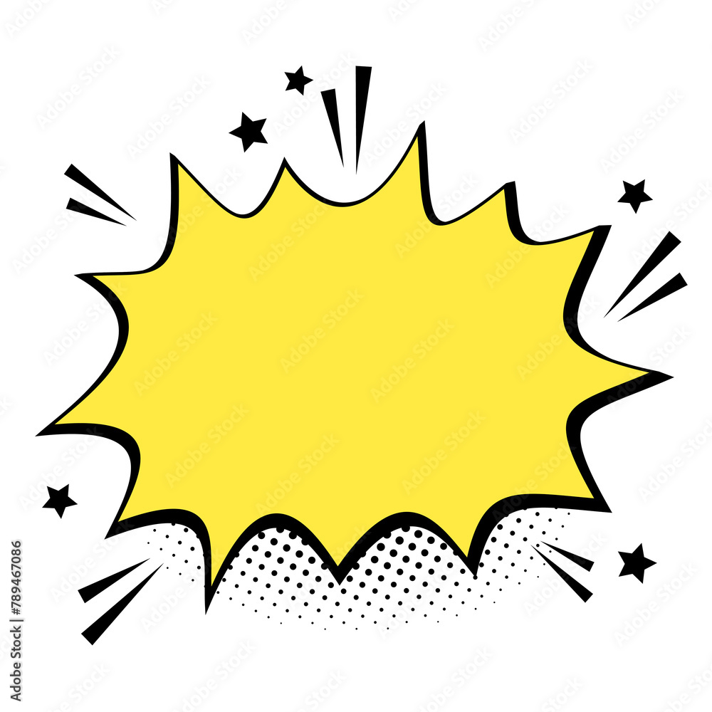 Yellow cartoon effect speech bubble design element Yellow cartoon effect speech bubble design element