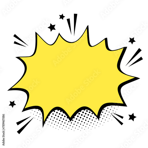 Yellow cartoon effect speech bubble design element photo