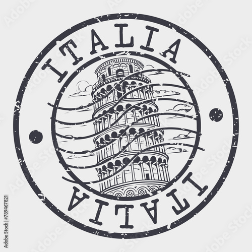 Italy Stamp Postal. Silhouette Seal. Passport Round Design. Vector Icon. Design Retro Travel. National Symbol.