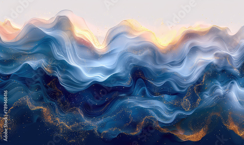 Abstract blue wavy background for graphics use. Created with Ai