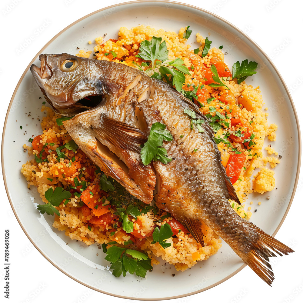 Delicious Attieke aux Poissons Fish isolated on Transparent background
Delicious Attieke aux Poissons Fish isolated on Transparent background