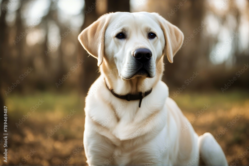 sitting Labrador retriever months old purebred brown pedigreed animal white full-length isolated looking pedigree nature no people cut-out